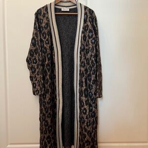 Cristina Gavioli 'Jeans' Long Leopard Print Cardigan